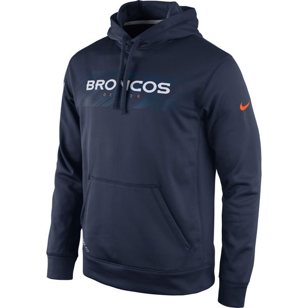 Men Denver Broncos Nike KO Speed Wordmark Performance Hoodie Navy Blue->denver broncos->NFL Jersey